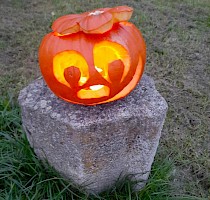 Haloweenské dlabání dýní s lampionovým průvodem