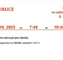 Upozornění na odstávku elektřiny dne 6.10.2023