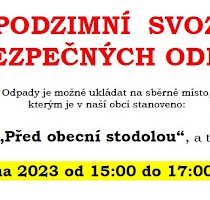 Podzimní svoz nebezpečného odpadu 2023