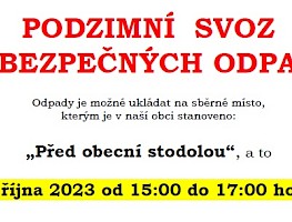 Podzimní svoz nebezpečného odpadu 2023