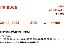 Upozornění na odstávku elektřiny dne 30.10.2023