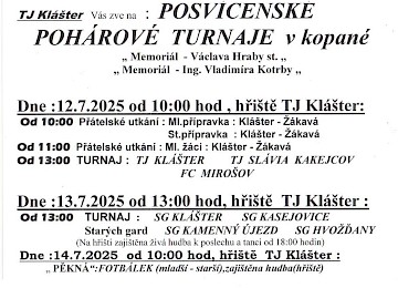 Pozvánka na klášterské posvícení - 11 - 14/7/2025